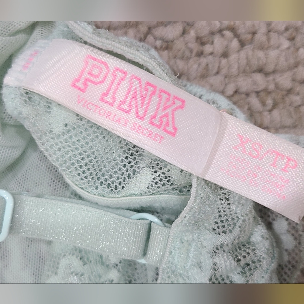 Victoria's Secret Pink Baby Blue Rhinestone Lace Bralette - Picture 6 of 6